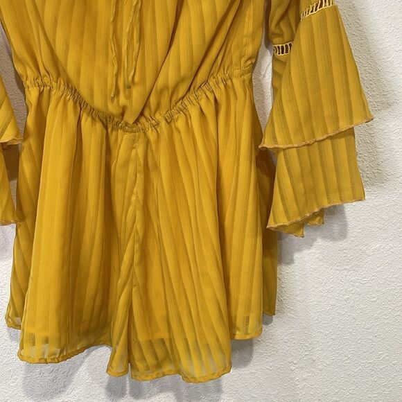 SHOWPO. CUPIDS ARROW PLAYSUIT IN MUSTARD | size 6 - Picture 7 of 11